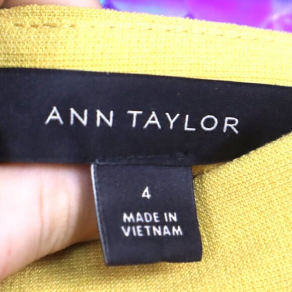 BRIGHT YELLOW SKIRT 4 Ann Taylor Fringe Edge Dopamine Spring Summer Sun Butter - Picture 5 of 8